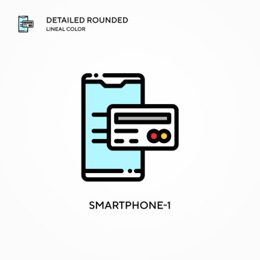 Akıllı Telefon-1 vektör simgesi. Modern vektör illüstrasyon kavramları. Düzenlemesi ve kişiselleştirmesi kolay.