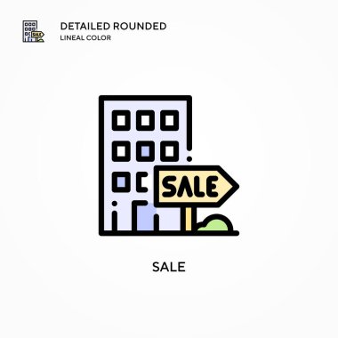 Satış vektörü ikonu. Modern vektör illüstrasyon kavramları. Düzenlemesi ve kişiselleştirmesi kolay.