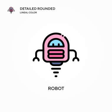 Robot vektör simgesi. Modern vektör illüstrasyon kavramları. Düzenlemesi ve kişiselleştirmesi kolay.