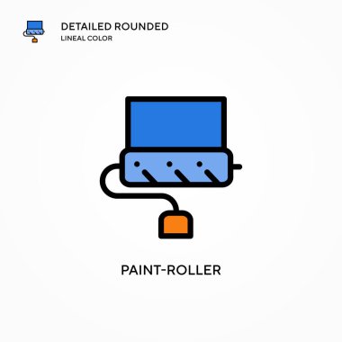 Boya silindirli vektör simgesi. Modern vektör illüstrasyon kavramları. Düzenlemesi ve kişiselleştirmesi kolay.