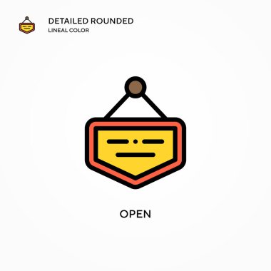 Vektör simgesini aç. Modern vektör illüstrasyon kavramları. Düzenlemesi ve kişiselleştirmesi kolay.