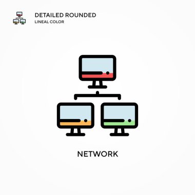 Ağ vektör simgesi. Modern vektör illüstrasyon kavramları. Düzenlemesi ve kişiselleştirmesi kolay.