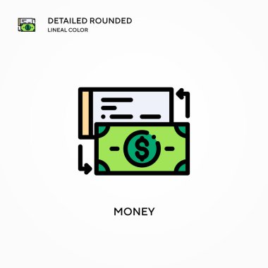 Para vektör simgesi. Modern vektör illüstrasyon kavramları. Düzenlemesi ve kişiselleştirmesi kolay.