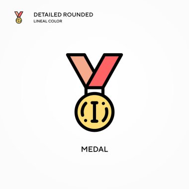 Madalya vektör simgesi. Modern vektör illüstrasyon kavramları. Düzenlemesi ve kişiselleştirmesi kolay.