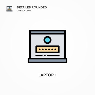 Laptop-1 vektör simgesi. Modern vektör illüstrasyon kavramları. Düzenlemesi ve kişiselleştirmesi kolay.