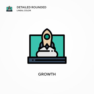 Büyüme vektör simgesi. Modern vektör illüstrasyon kavramları. Düzenlemesi ve kişiselleştirmesi kolay.