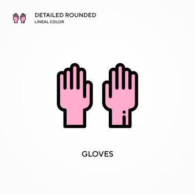 Eldiven vektör simgesi. Modern vektör illüstrasyon kavramları. Düzenlemesi ve kişiselleştirmesi kolay.