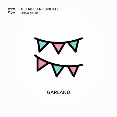 Çelenk vektör simgesi. Modern vektör illüstrasyon kavramları. Düzenlemesi ve kişiselleştirmesi kolay.