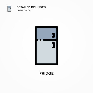 Buzdolabı vektör simgesi. Modern vektör illüstrasyon kavramları. Düzenlemesi ve kişiselleştirmesi kolay.
