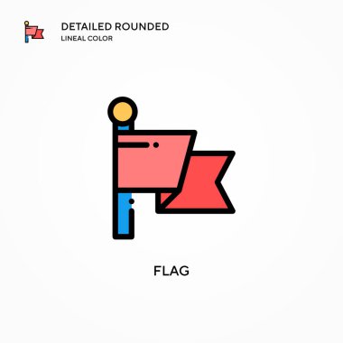 Bayrak vektör simgesi. Modern vektör illüstrasyon kavramları. Düzenlemesi ve kişiselleştirmesi kolay.