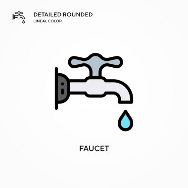 Musluk vektör simgesi. Modern vektör illüstrasyon kavramları. Düzenlemesi ve kişiselleştirmesi kolay.