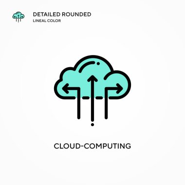 Bulut hesaplama vektör simgesi. Modern vektör illüstrasyon kavramları. Düzenlemesi ve kişiselleştirmesi kolay.