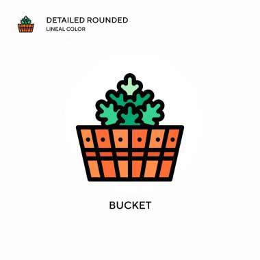 Kova vektör simgesi. Modern vektör illüstrasyon kavramları. Düzenlemesi ve kişiselleştirmesi kolay.