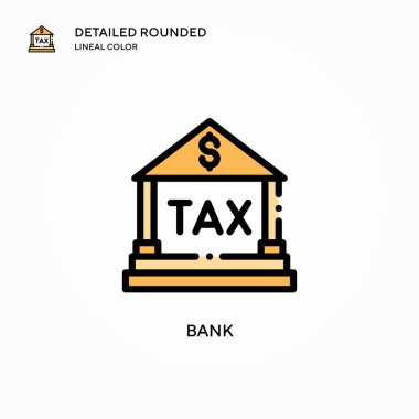 Banka vektör simgesi. Modern vektör illüstrasyon kavramları. Düzenlemesi ve kişiselleştirmesi kolay.