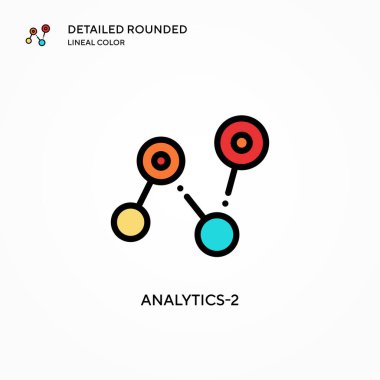 Analitik-2 vektör simgesi. Modern vektör illüstrasyon kavramları. Düzenlemesi ve kişiselleştirmesi kolay.