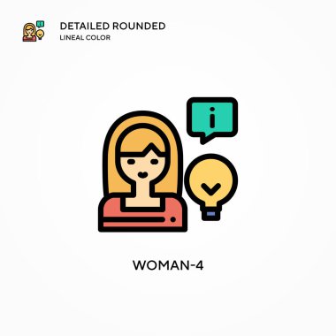 Kadın-4 vektör simgesi. Modern vektör illüstrasyon kavramları. Düzenlemesi ve kişiselleştirmesi kolay.
