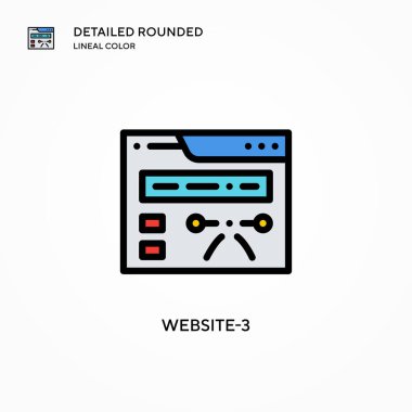 Web sitesi-3 vektör simgesi. Modern vektör illüstrasyon kavramları. Düzenlemesi ve kişiselleştirmesi kolay.