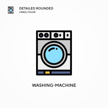 Çamaşır makinesi vektör simgesi. Modern vektör illüstrasyon kavramları. Düzenlemesi ve kişiselleştirmesi kolay.