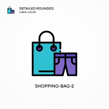 Alışveriş torbası-2 vektör simgesi. Modern vektör illüstrasyon kavramları. Düzenlemesi ve kişiselleştirmesi kolay.