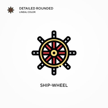 Gemi tekeri vektör simgesi. Modern vektör illüstrasyon kavramları. Düzenlemesi ve kişiselleştirmesi kolay.