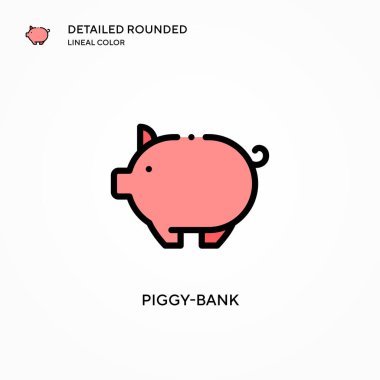 Domuz kumbarası vektör ikonu. Modern vektör illüstrasyon kavramları. Düzenlemesi ve kişiselleştirmesi kolay.