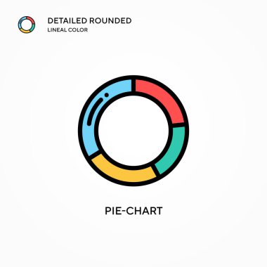 Pasta grafiği vektör simgesi. Modern vektör illüstrasyon kavramları. Düzenlemesi ve kişiselleştirmesi kolay.