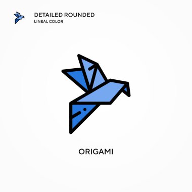 Origami vektör simgesi. Modern vektör illüstrasyon kavramları. Düzenlemesi ve kişiselleştirmesi kolay.