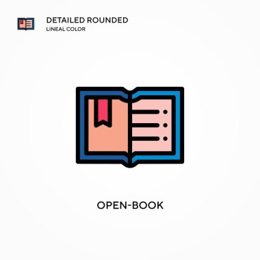 Açık-kitap vektör simgesi. Modern vektör illüstrasyon kavramları. Düzenlemesi ve kişiselleştirmesi kolay.