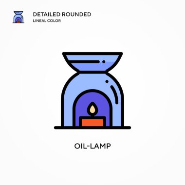 Yağ lambası vektör simgesi. Modern vektör illüstrasyon kavramları. Düzenlemesi ve kişiselleştirmesi kolay.