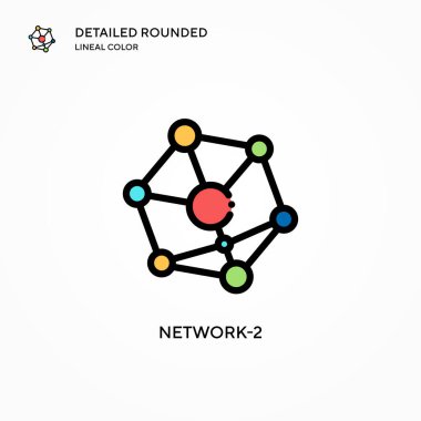 Ağ-2 vektör simgesi. Modern vektör illüstrasyon kavramları. Düzenlemesi ve kişiselleştirmesi kolay.