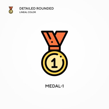 Madalya-1 vektör simgesi. Modern vektör illüstrasyon kavramları. Düzenlemesi ve kişiselleştirmesi kolay.