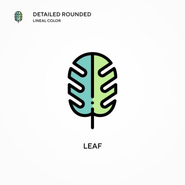 Yaprak vektör simgesi. Modern vektör illüstrasyon kavramları. Düzenlemesi ve kişiselleştirmesi kolay.