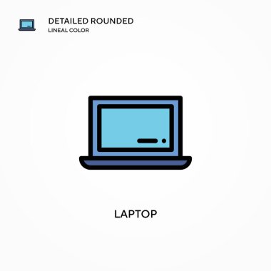 Laptop vektör simgesi. Modern vektör illüstrasyon kavramları. Düzenlemesi ve kişiselleştirmesi kolay.