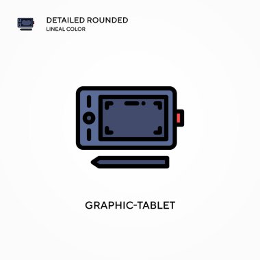 Grafik tablet vektör simgesi. Modern vektör illüstrasyon kavramları. Düzenlemesi ve kişiselleştirmesi kolay.