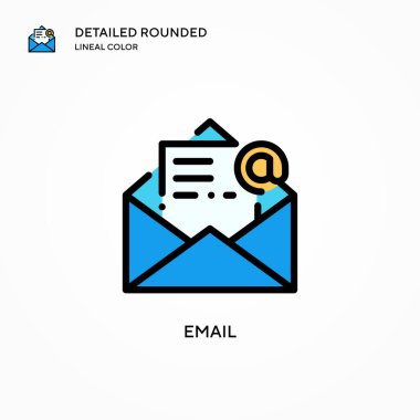 E- posta vektör simgesi. Modern vektör illüstrasyon kavramları. Düzenlemesi ve kişiselleştirmesi kolay.