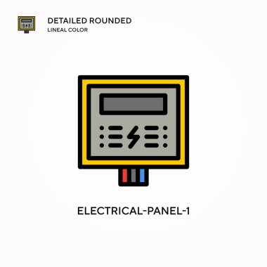 Elektrik paneli-1 vektör simgesi. Modern vektör illüstrasyon kavramları. Düzenlemesi ve kişiselleştirmesi kolay.