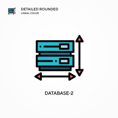 Veritabanı-2 vektör simgesi. Modern vektör illüstrasyon kavramları. Düzenlemesi ve kişiselleştirmesi kolay.