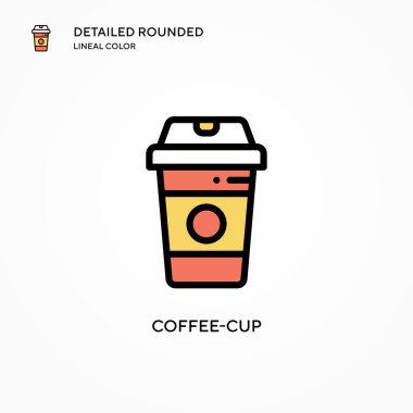 Kahve fincanı vektör simgesi. Modern vektör illüstrasyon kavramları. Düzenlemesi ve kişiselleştirmesi kolay.