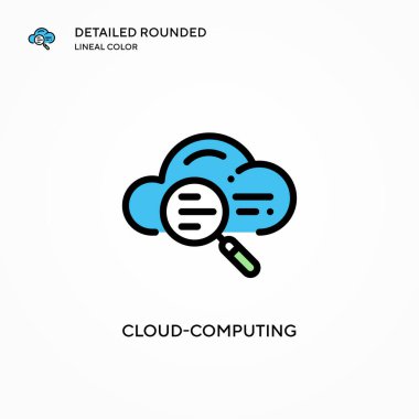 Bulut hesaplama vektör simgesi. Modern vektör illüstrasyon kavramları. Düzenlemesi ve kişiselleştirmesi kolay.