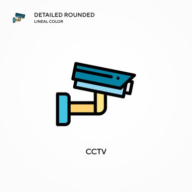 CCTV vektör simgesi. Modern vektör illüstrasyon kavramları. Düzenlemesi ve kişiselleştirmesi kolay.
