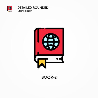 Kitap-2 vektör simgesi. Modern vektör illüstrasyon kavramları. Düzenlemesi ve kişiselleştirmesi kolay.