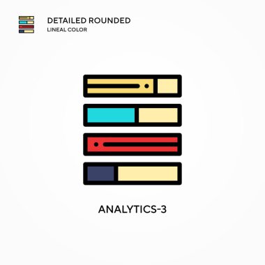 Analitik-3 vektör simgesi. Modern vektör illüstrasyon kavramları. Düzenlemesi ve kişiselleştirmesi kolay.