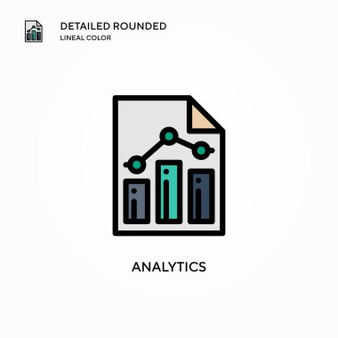 Analitik vektör simgesi. Modern vektör illüstrasyon kavramları. Düzenlemesi ve kişiselleştirmesi kolay.