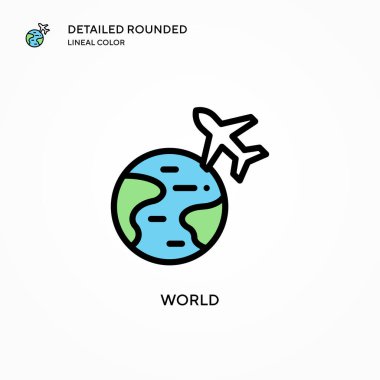 Dünya vektör simgesi. Modern vektör illüstrasyon kavramları. Düzenlemesi ve kişiselleştirmesi kolay.