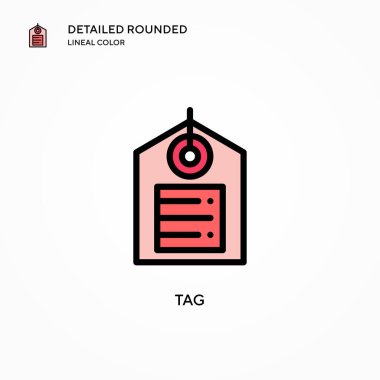 Etiket vektör simgesi. Modern vektör illüstrasyon kavramları. Düzenlemesi ve kişiselleştirmesi kolay.