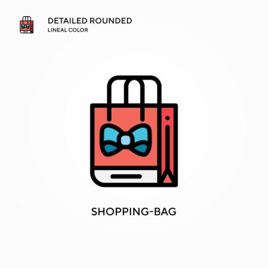 Alışveriş torbası vektör simgesi. Modern vektör illüstrasyon kavramları. Düzenlemesi ve kişiselleştirmesi kolay.