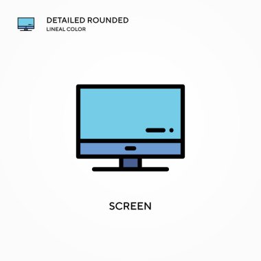 Ekran vektör simgesi. Modern vektör illüstrasyon kavramları. Düzenlemesi ve kişiselleştirmesi kolay.