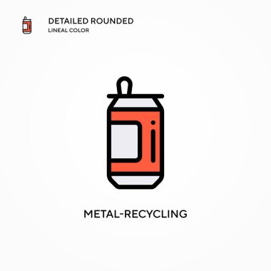 Metal-geri dönüşüm vektör simgesi. Modern vektör illüstrasyon kavramları. Düzenlemesi ve kişiselleştirmesi kolay.