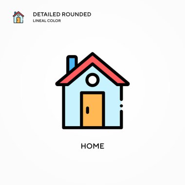 Ev vektör simgesi. Modern vektör illüstrasyon kavramları. Düzenlemesi ve kişiselleştirmesi kolay.