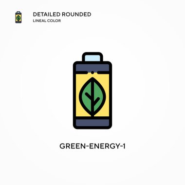 Yeşil enerji-1 vektör simgesi. Modern vektör illüstrasyon kavramları. Düzenlemesi ve kişiselleştirmesi kolay.